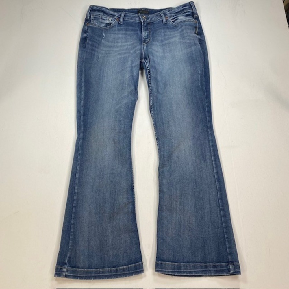 Silver Jeans Co Suki Bootcut Jeans W33 L31 Medium Wash Distressed L93719ASC233